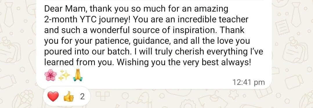 AVIYOG WhatsApp Testimonial during course shared by Students